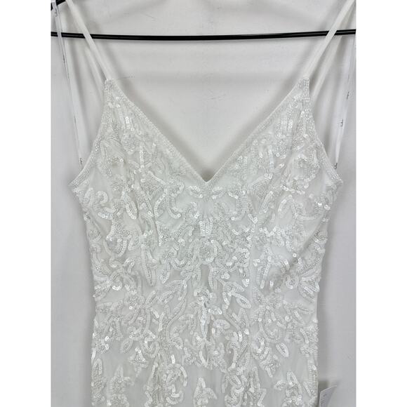 Lulus Everlasting Passion White Sequin Beaded Backless Maxi Dress Wedding S NWT - Picture 11 of 15